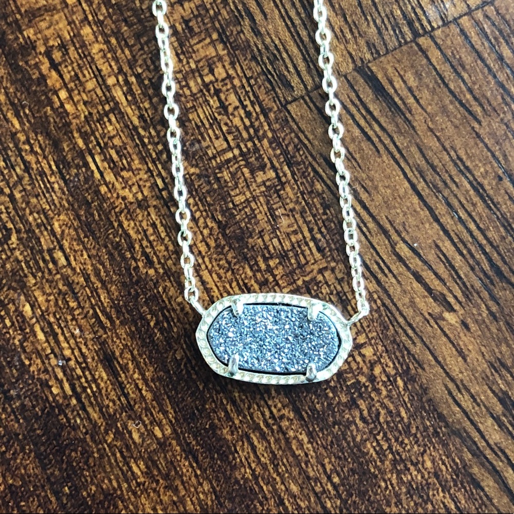 Kendra Scott Silver Druzy Necklace